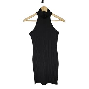 Black Ribbed Dress From Pretty Little Thing